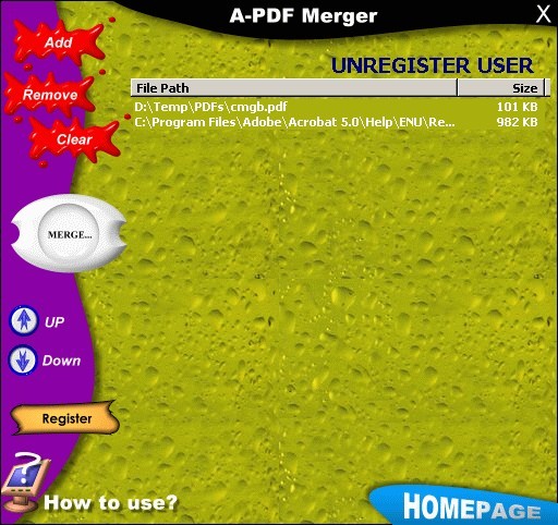 A-PDF Merger Screenshot